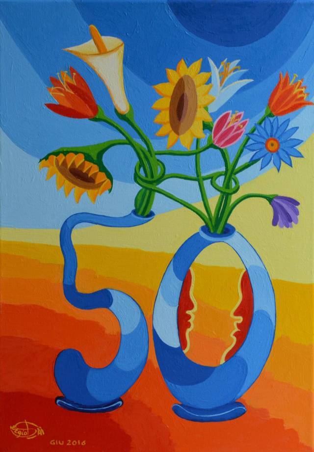 124-Vaso di fiori per 50 anni d'amore